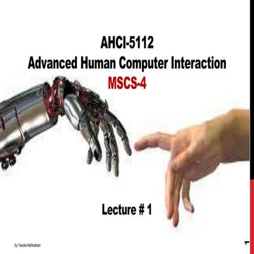 Adv. HCI Lecture1 - Introduction