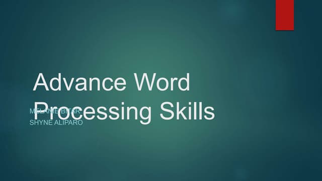 Advance word-processing-skills final