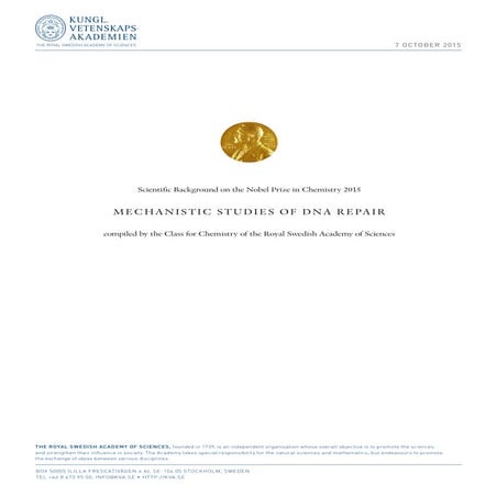 Nobel prize in Chemistry - 2015 (Background)