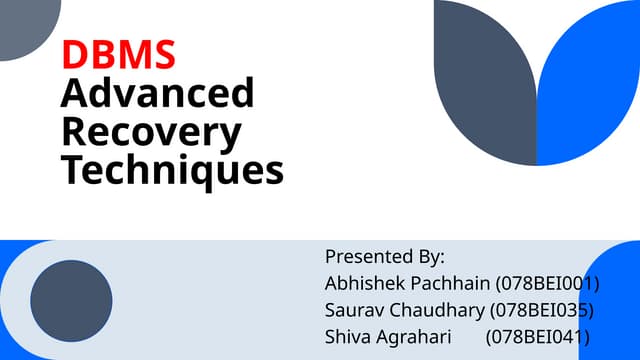 Advanced-Data-Recovery-Techniques in DBMS