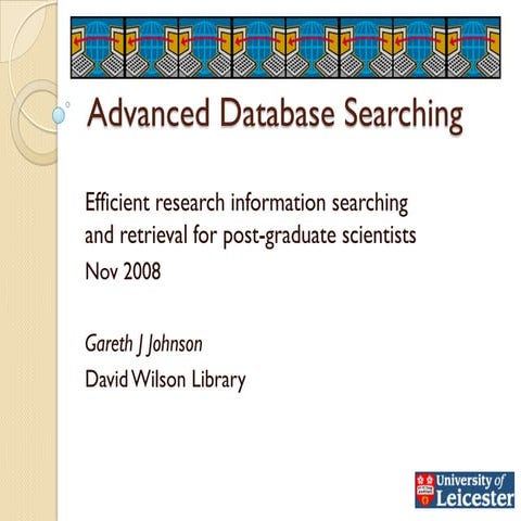Advanced Database Searching Nov08