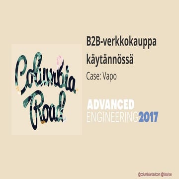 Advanced engineering 2017 - B2B eCommerce and IoT