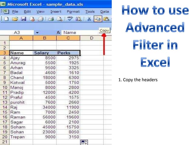 Advanced Filter in Excel
