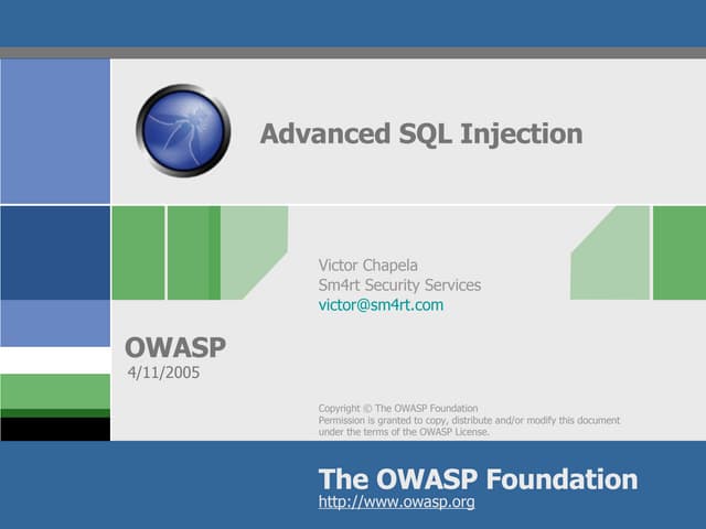 Advanced SQL Injection