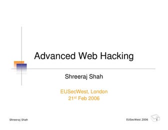 Advanced Web Hacking (EUSecWest 06)