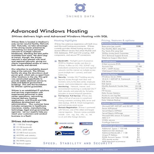 Advanced Windows Hosting