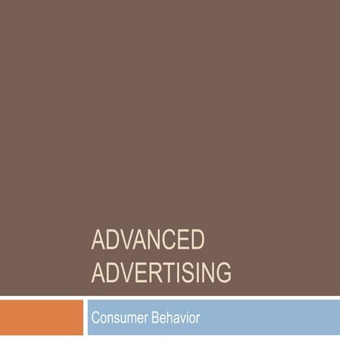 Advanced advertising   consumer behavior