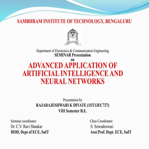 Advanced applications of artificial intelligence and neural networks