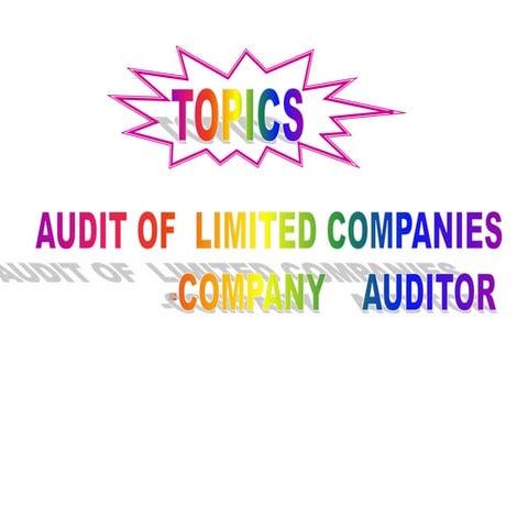 Audit of Limited Companies