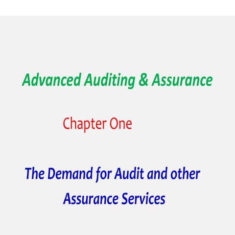 Advanced Auditing and assurance ,chapter1
