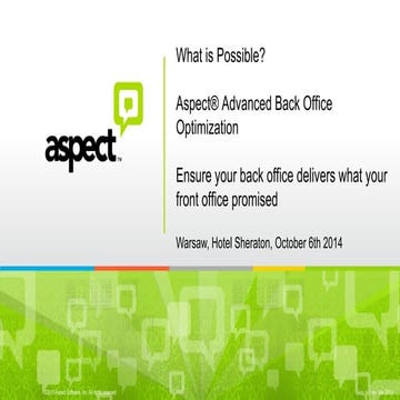 Advanced Back Office Optimization