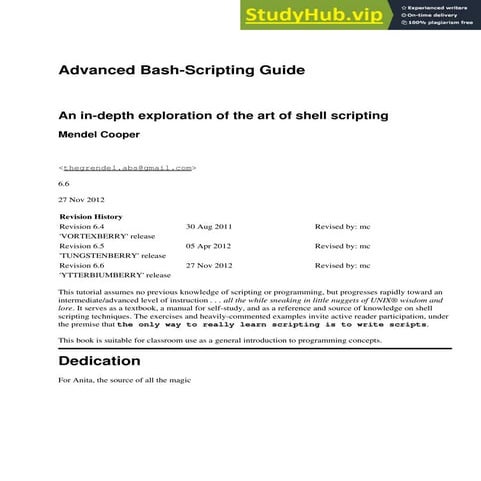 Advanced Bash-Scripting Guide An in-depth exploration of the art of ...