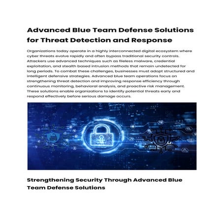 Advanced Blue Team Defense Solutions for Threat Detection and Response.pdf