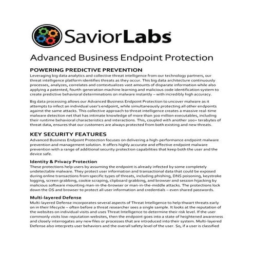 Advanced Business Endpoint Protection