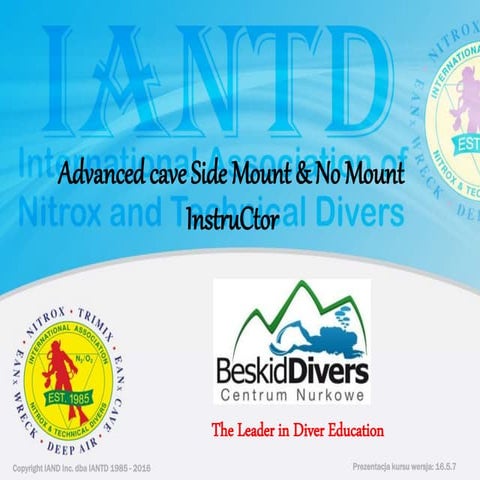 Advanced cave side mount &amp; no mount instructor prezentacja