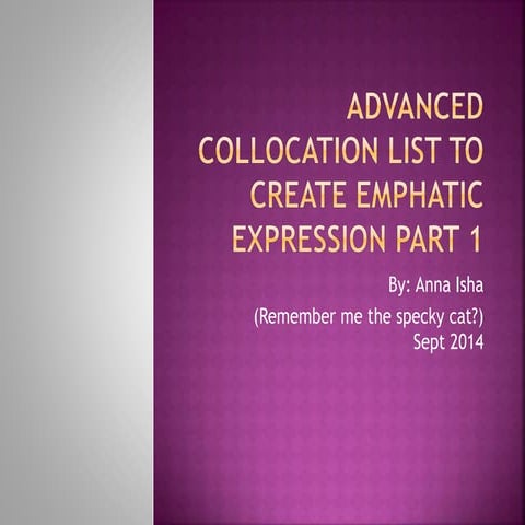 Advanced collocation list Part 1