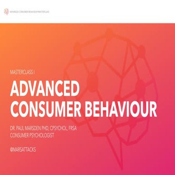 Fashion Marketing - Advanced Consumer Behaviour Class | PDF
