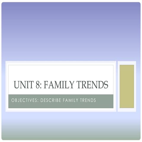 Advanced conversation, family trends