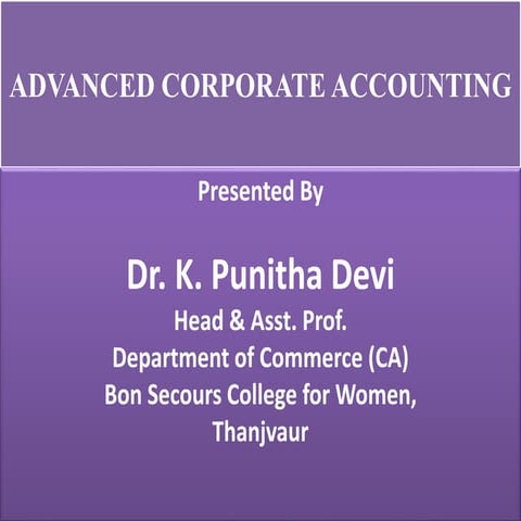Advanced Corporate Accounting 