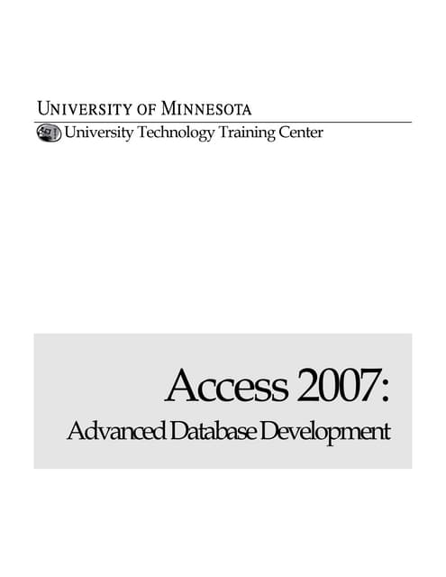 Advanced database