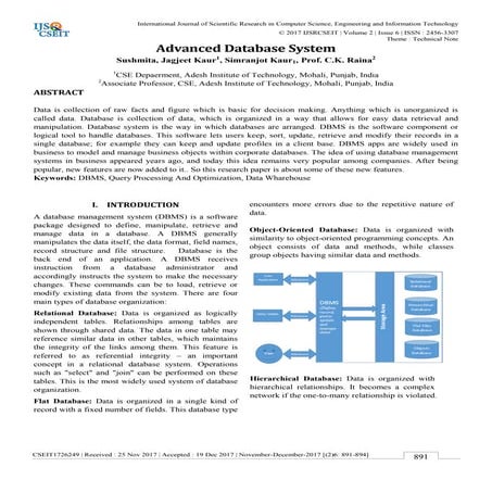 Advanced Database System | PDF