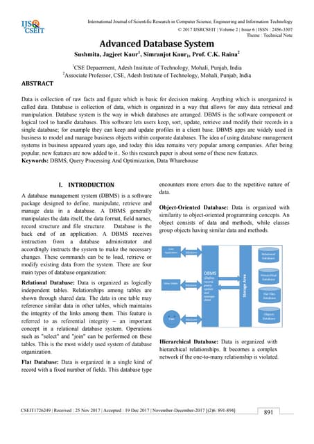 Advanced Database System | PDF
