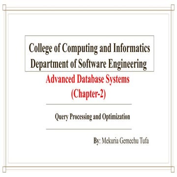 Query processing in Distributed Database System | PPTX
