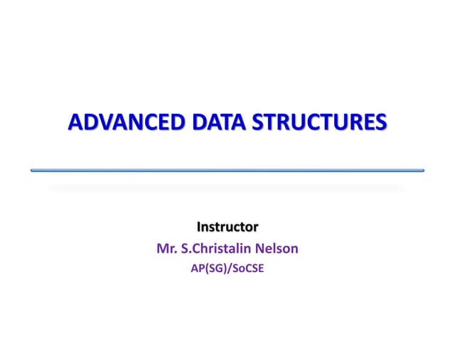 Advanced data structures   vol. 1