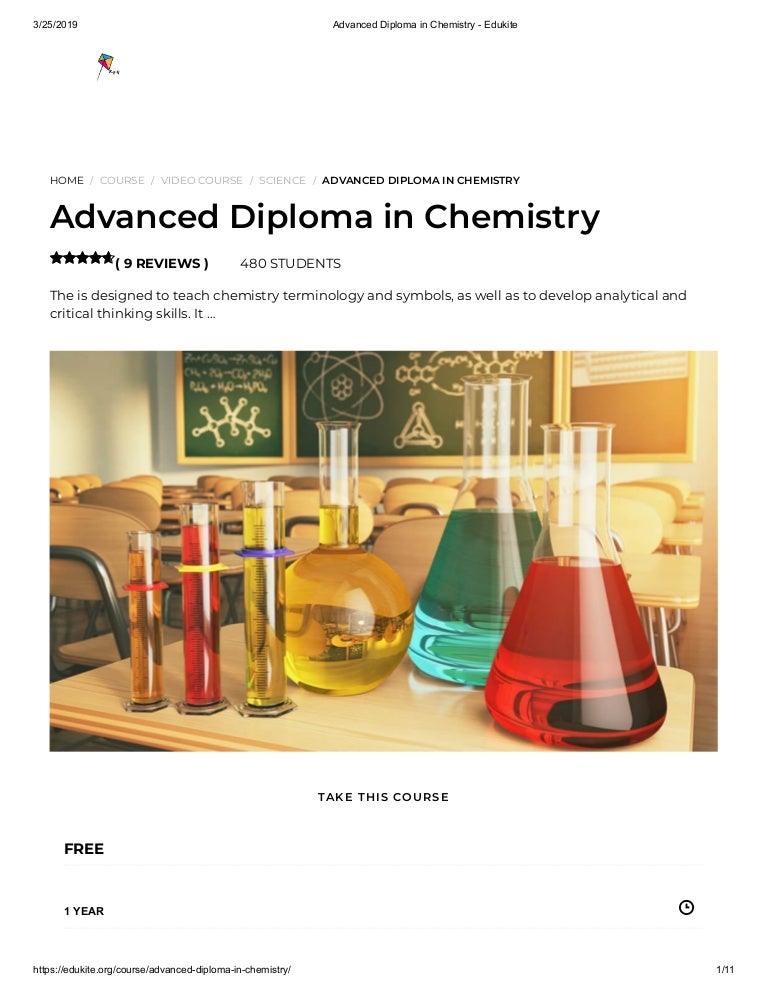 Advanced Diploma in Chemistry Edukite
