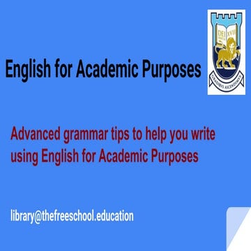 Advanced English grammar tips for dissertation writers.