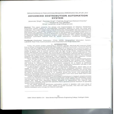 Advanced distribution automation system | PDF