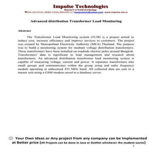 Advanced distribution transformer load monitoring