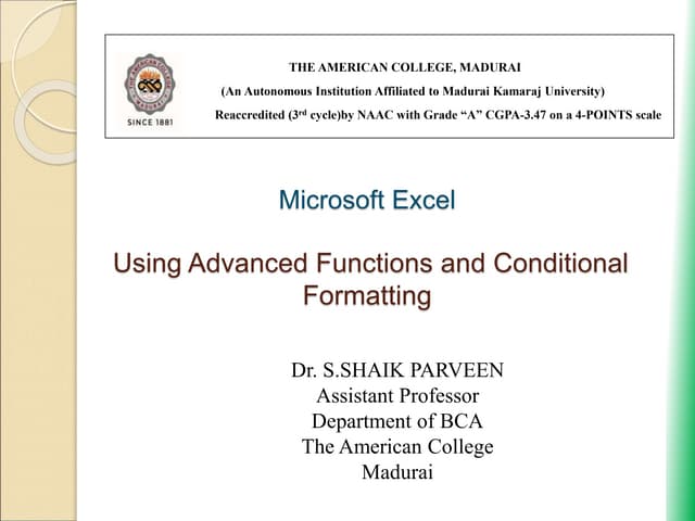 Advanced Excel