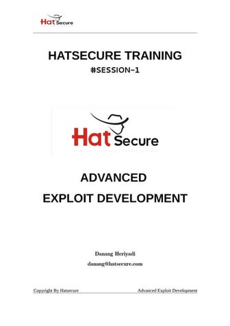 Syllabus Advanced Exploit Development 22-23 June 2013