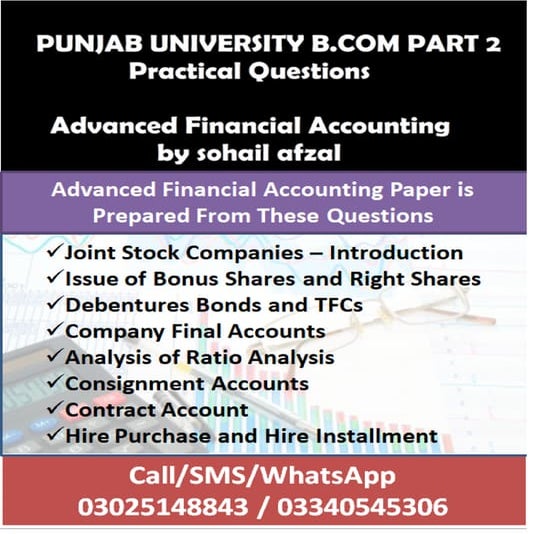 Advanced financial accounting by sohail afzal pdf questions Solution