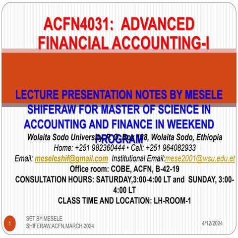ADVANCED FINANCIAL ACCOUNTING I CH 1 PPT UG BY MSK 2024.pptx