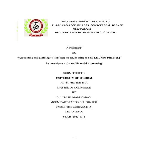 Advanced financial accounting mcom