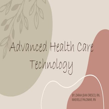 advance health care technology presentation for nursing masteral