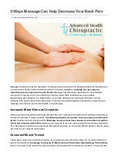 5 Ways Massage Can Help Decrease Yo...
