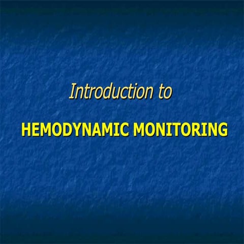 Advanced Hemodynamics