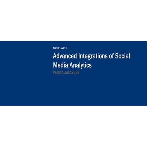 Advanced integrations of social media analytics