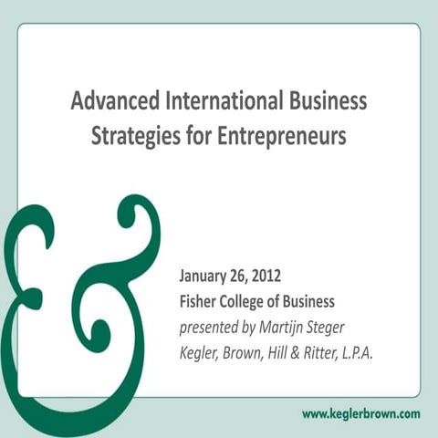 Advanced International Business Strategies for Entrepreneurs
