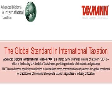 ADIT Course - Advance Diploma in International Taxation 