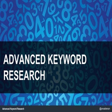 Advanced keyword research