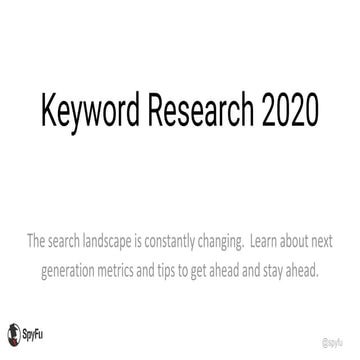 Keyword Research for SEO and PPC in 2020 