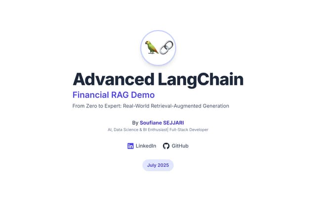 Advanced LangChain & RAG: Building a Financial AI Assistant with Real-Time Data