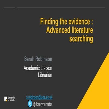 Advanced literature searching