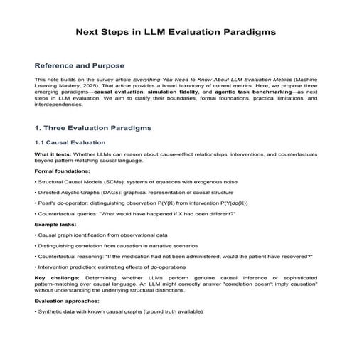 The Next Steps in LLM Evaluation Paradigms | PDF