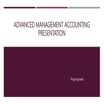 Advanced management accounting assignment