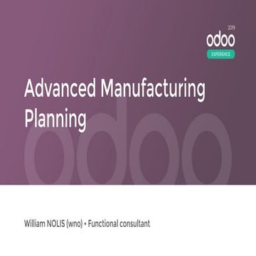 Advanced Manufacturing Planning